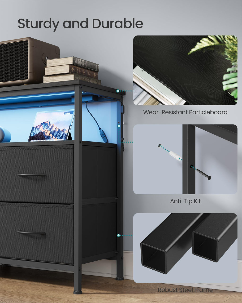 Wide Dresser with 6 Drawers & Open Shelf S793