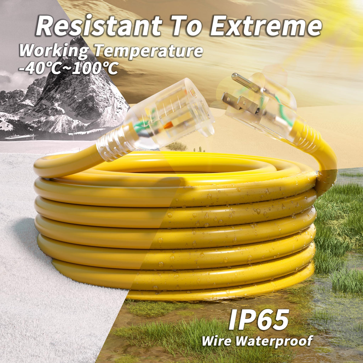 100ft 12/3 Outdoor Extension Cord Waterproof L531