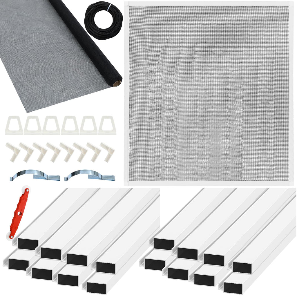 4 Pack Window Screen Kit with Aluminum Frame White 40'' X 40'' M473