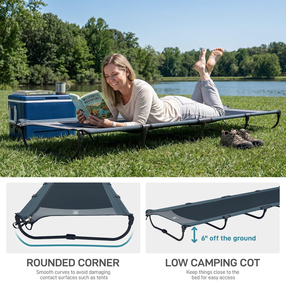 Ultralight Aluminum Camping Cot, Black X3547