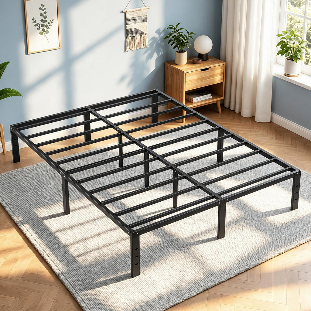 Queen Metal Platform Bed Frame with Storage M500649