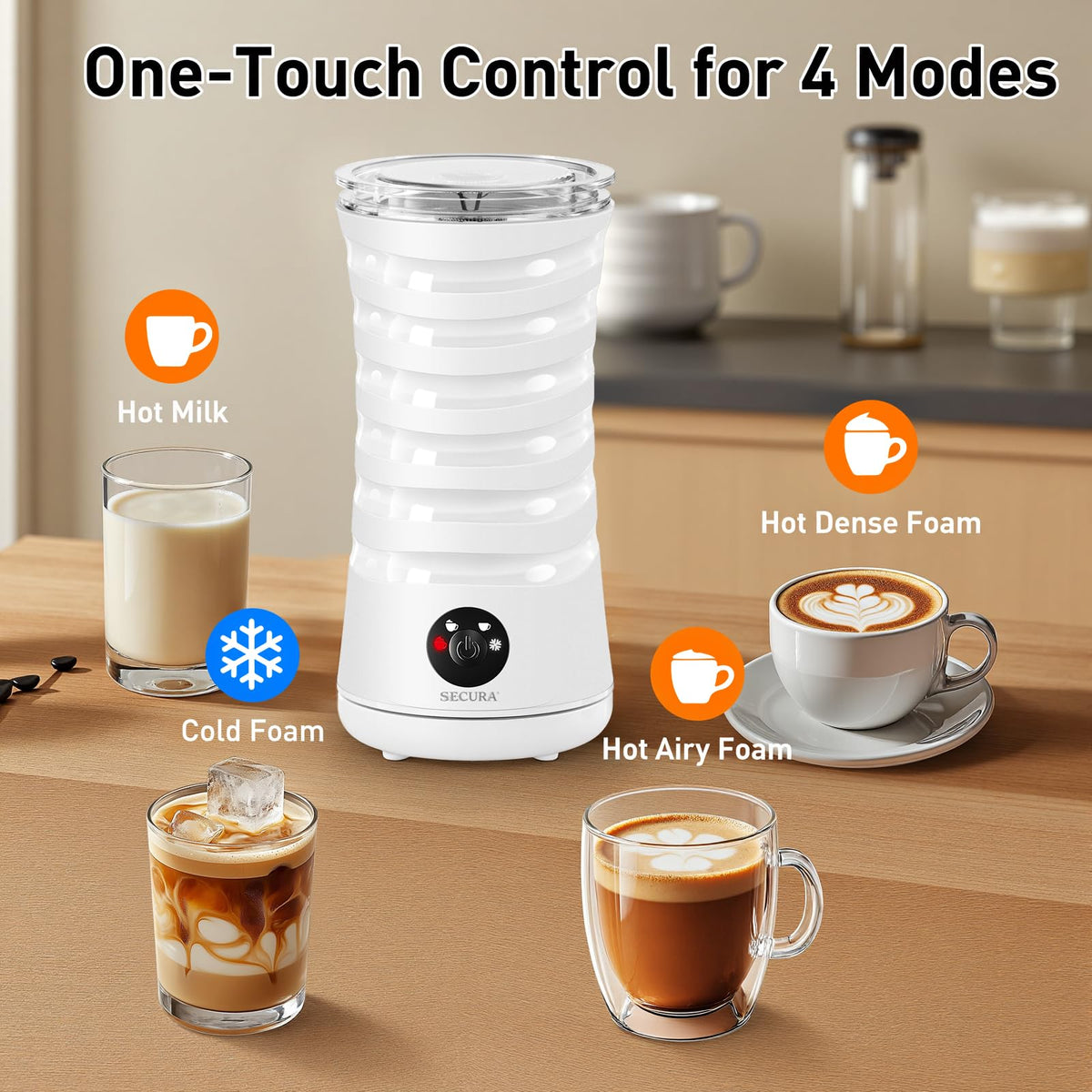 4-in-1 Electric Milk Frother White S689140
