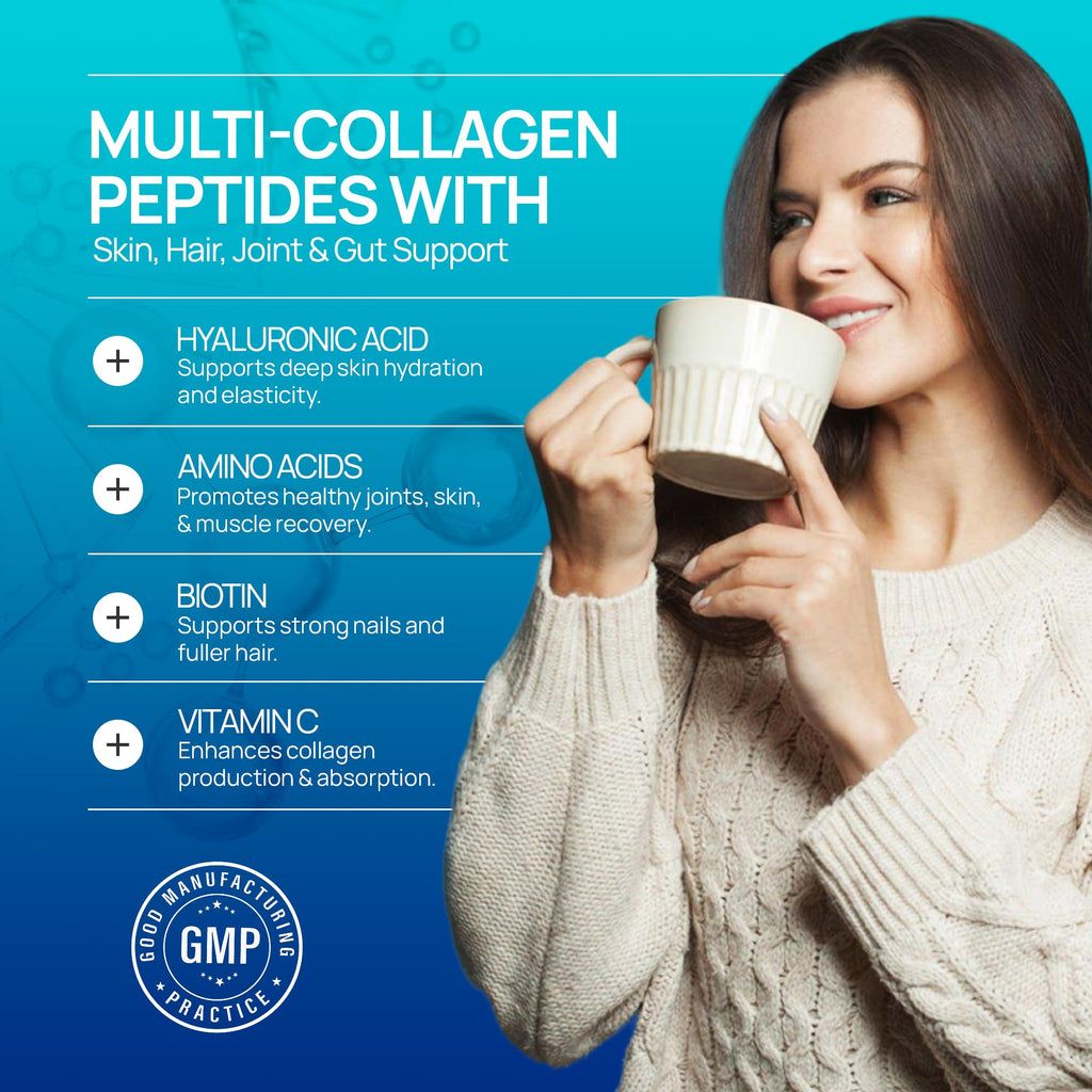 Multi Collagen Peptides Powder Unflavored Sugar Free 1.1 lb U2039