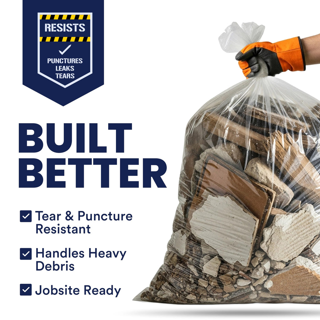 Clear Heavy Duty 42 Gallon Trash Bags 50 Count L727183