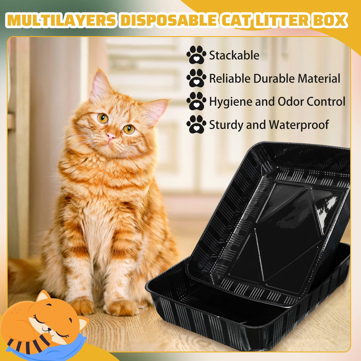 50 Pack Disposable Cat Litter Box M5460