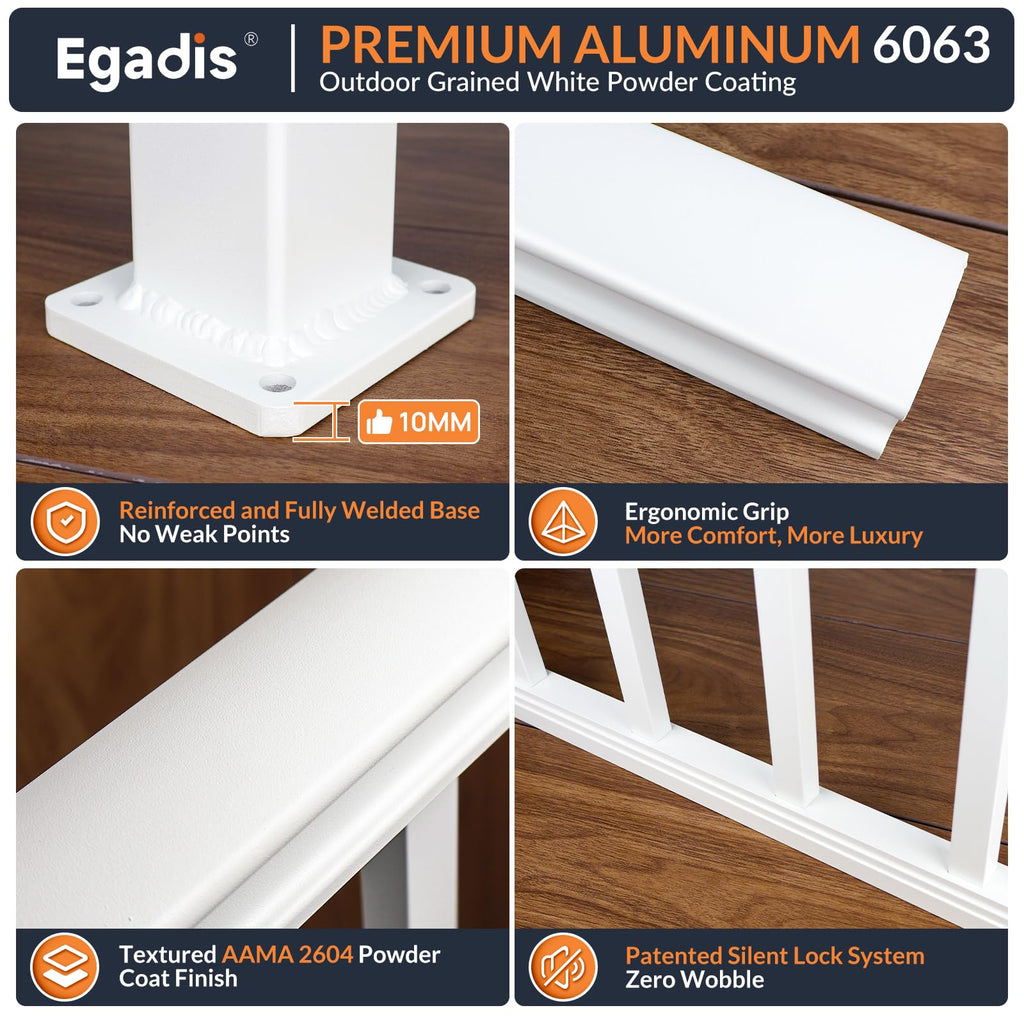 White Modular Stair Railing Kit A31020