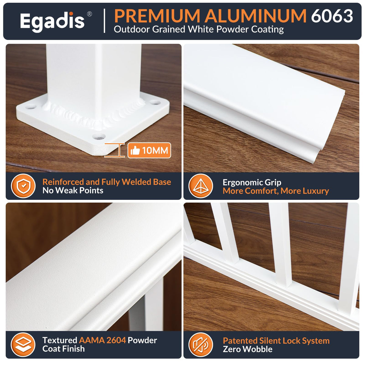 White Modular Stair Railing Kit A31020