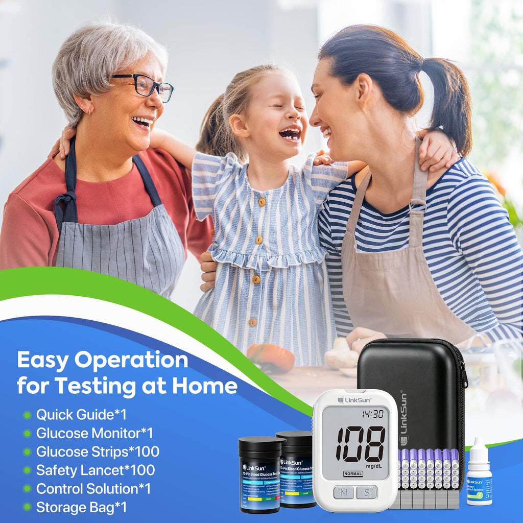 Glucose Monitor with 100 Strips & Safety Lancets F403