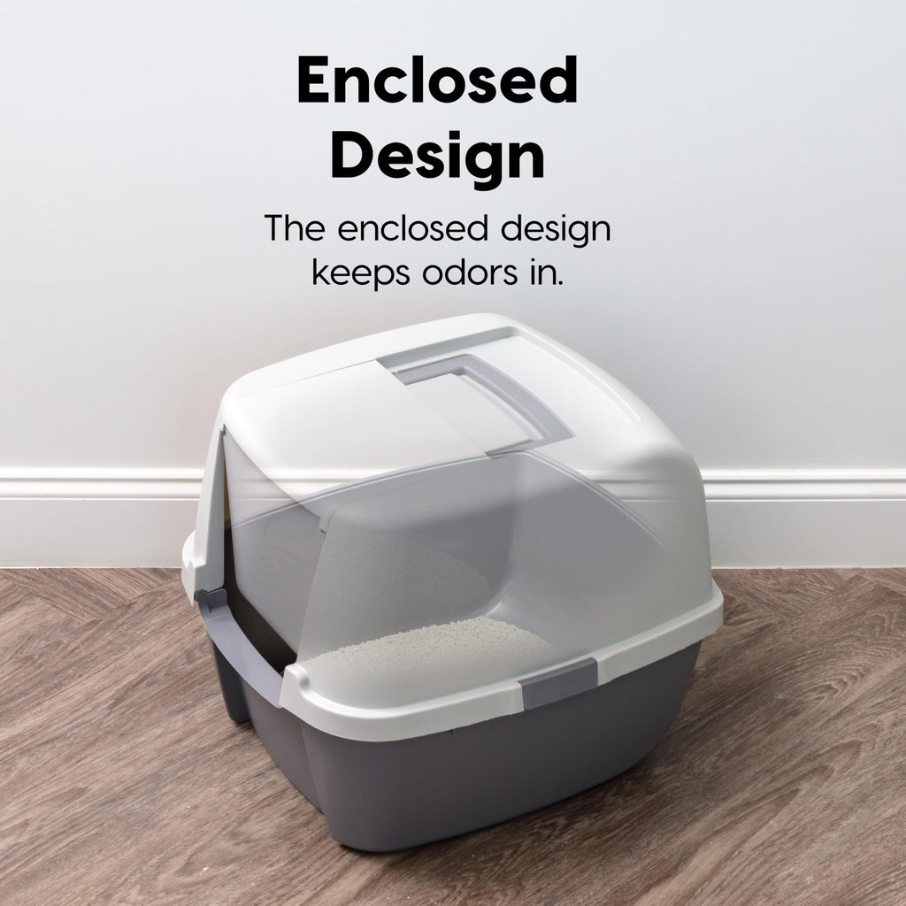 Large Front Door Cat Litter Box Gray J6462