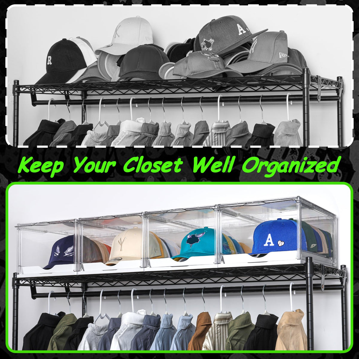 2 Pack Stackable Baseball Caps Organizer C2177