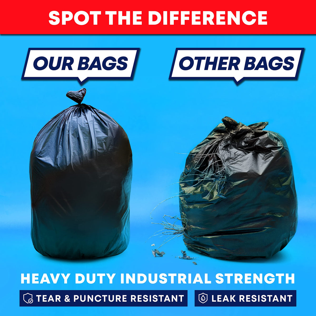 30-33 Gallon 2 MIL Heavy Duty Trash Bags 108 Count B211
