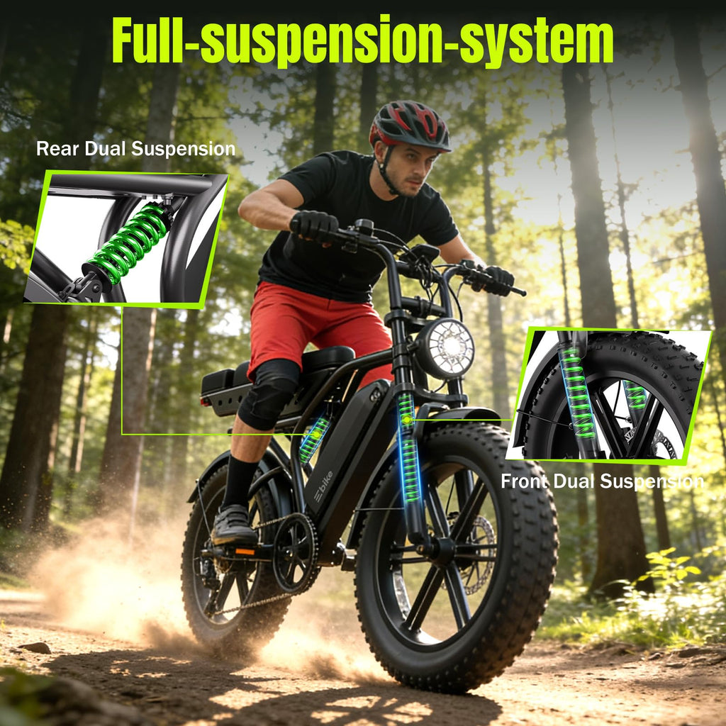 Electric Bike 48V 15Ah Battery 1500W Peak Motor 20 4.0 Fat Tire M98353
