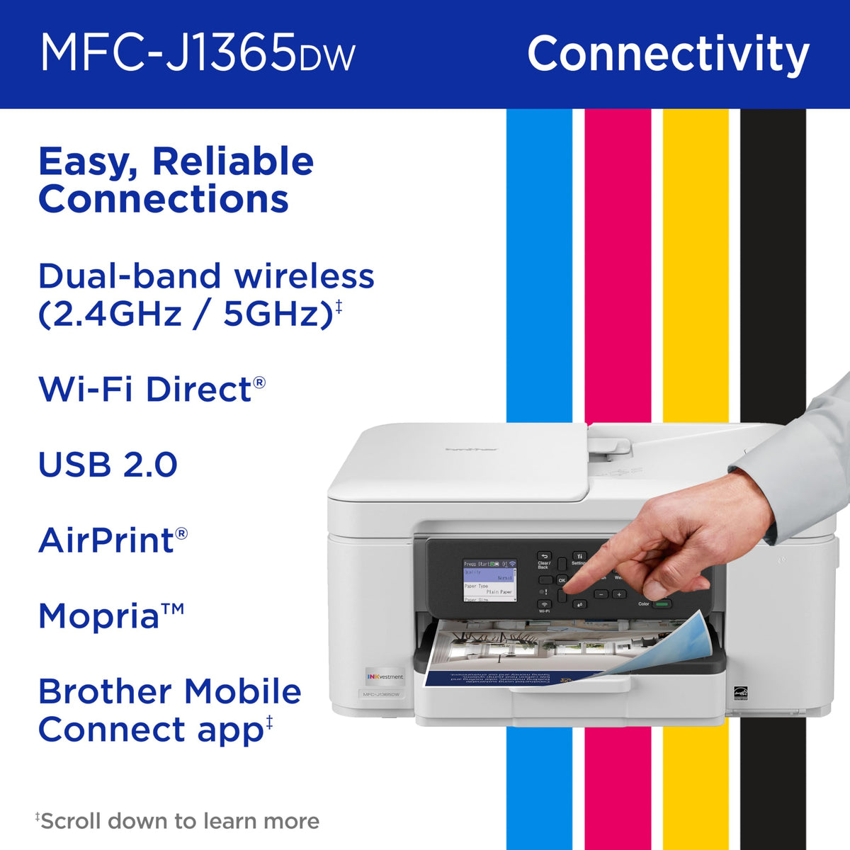 Wireless Color Inkjet All-in-One Printer with Automatic Duplex Printing N34723