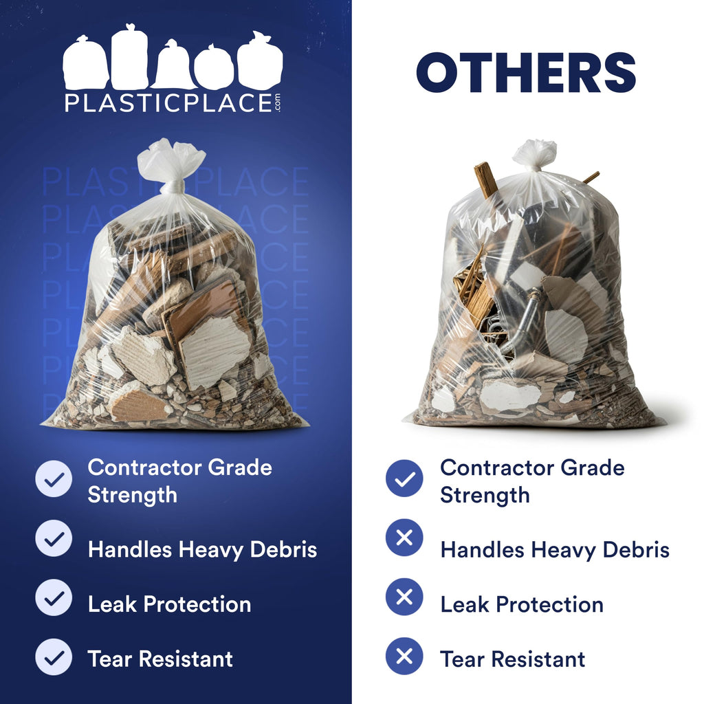 Clear Heavy Duty 42 Gallon Trash Bags 50 Count L727183
