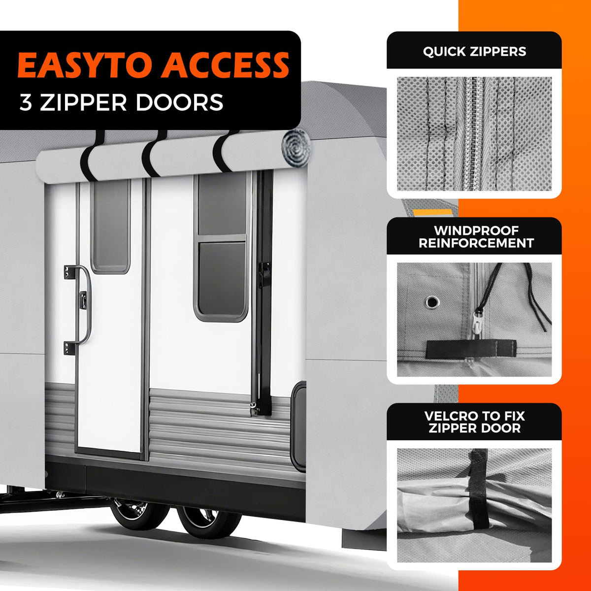 30-33FT 9 Layers Waterproof Travel Trailer RV Cover Q45074