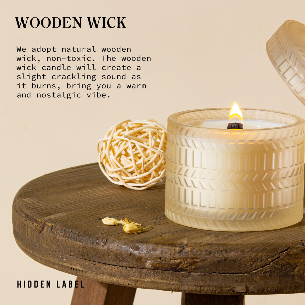 Vanilla Coconut Wood Wick Candle 7.4 oz T899