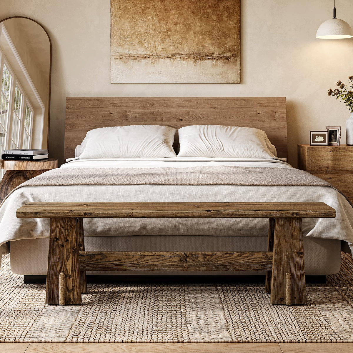 59" Solid Wood Bench C44455