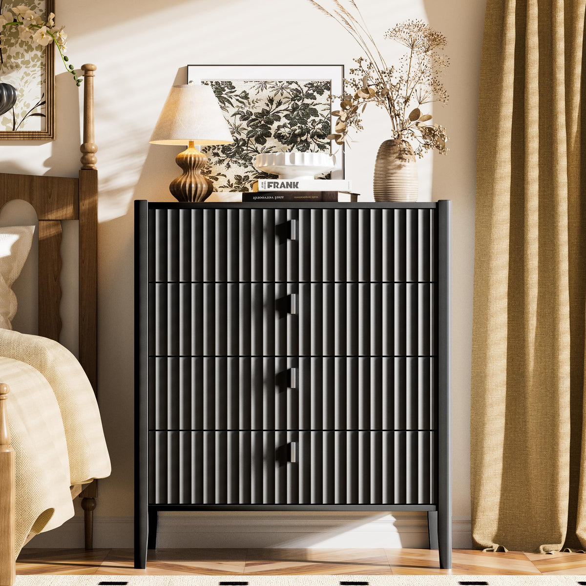 Black 4 Drawer Dresser L708134