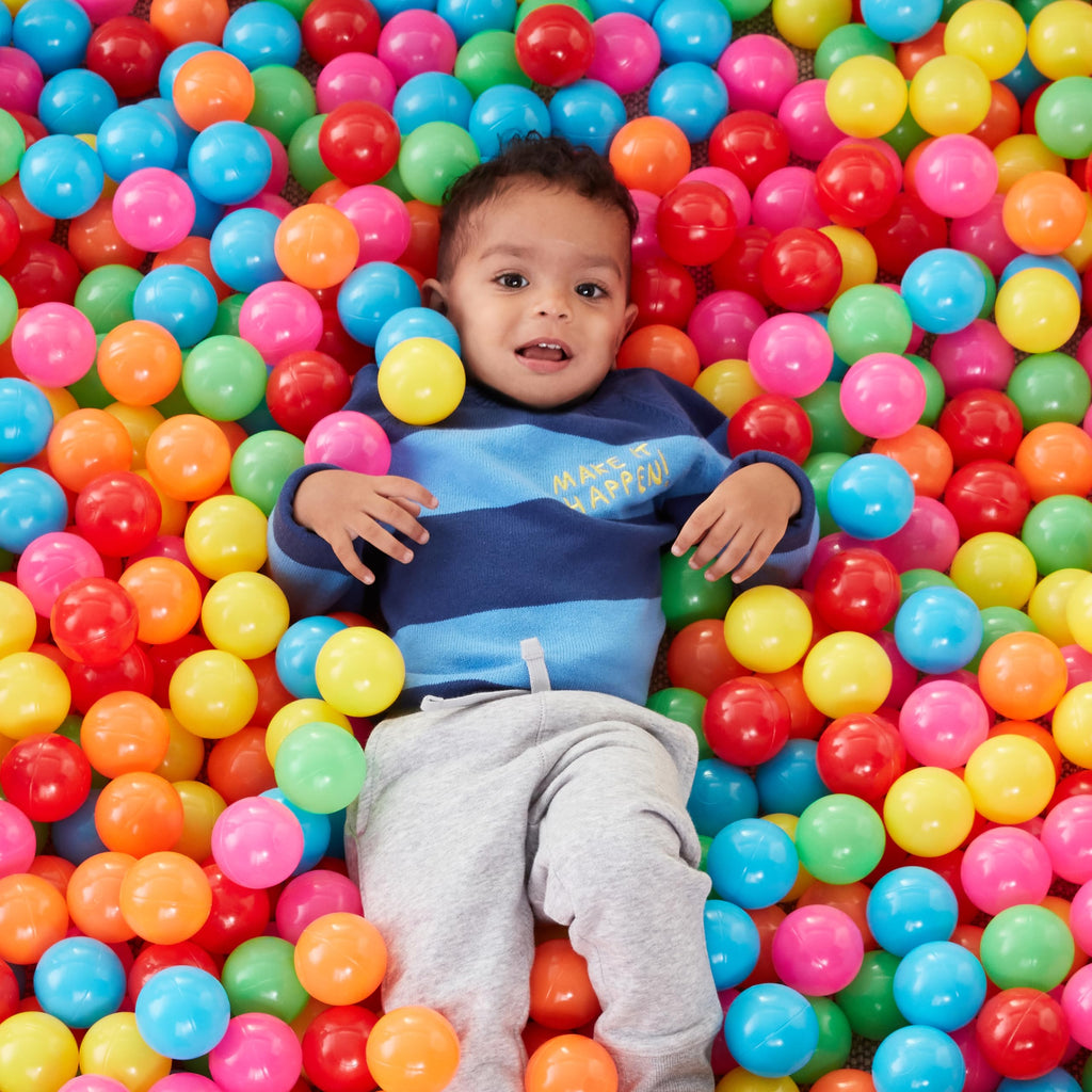 BPA Free Crush-Proof Plastic Ball Pit Balls with Storage Bag, 6 Bright Colors, Pack of 1000 D6477