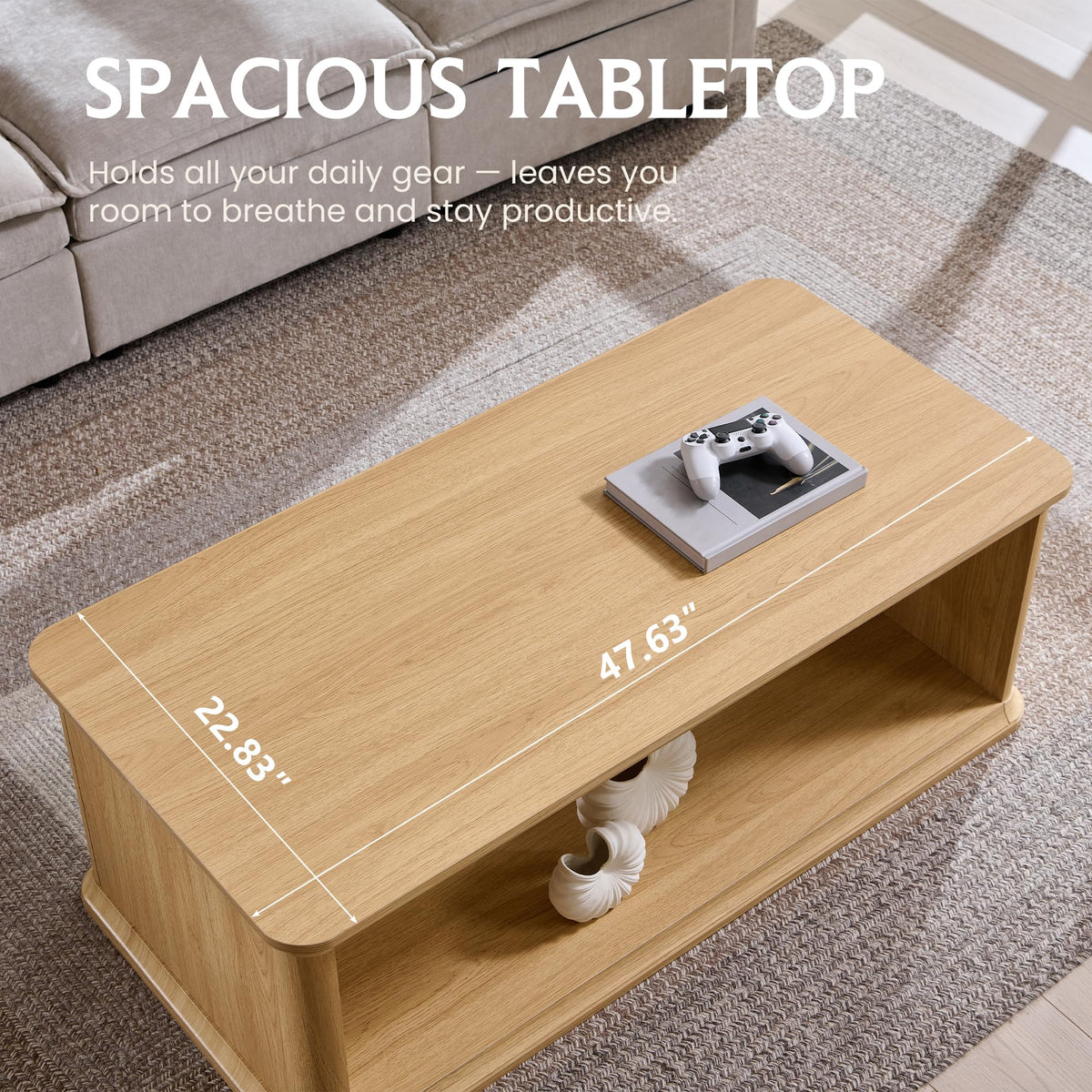 47.6" Wood Coffee Table W846
