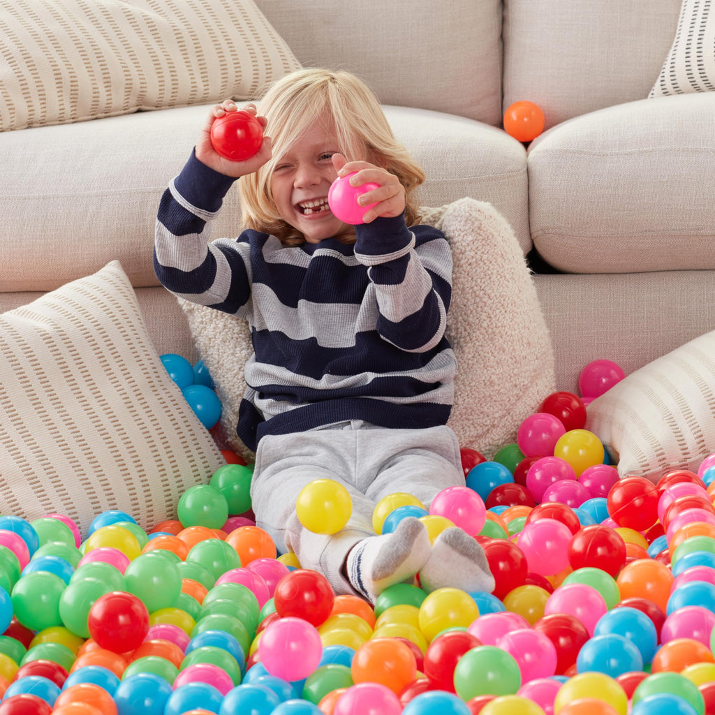BPA Free Crush-Proof Plastic Ball Pit Balls with Storage Bag, 6 Bright Colors, Pack of 1000 D6477