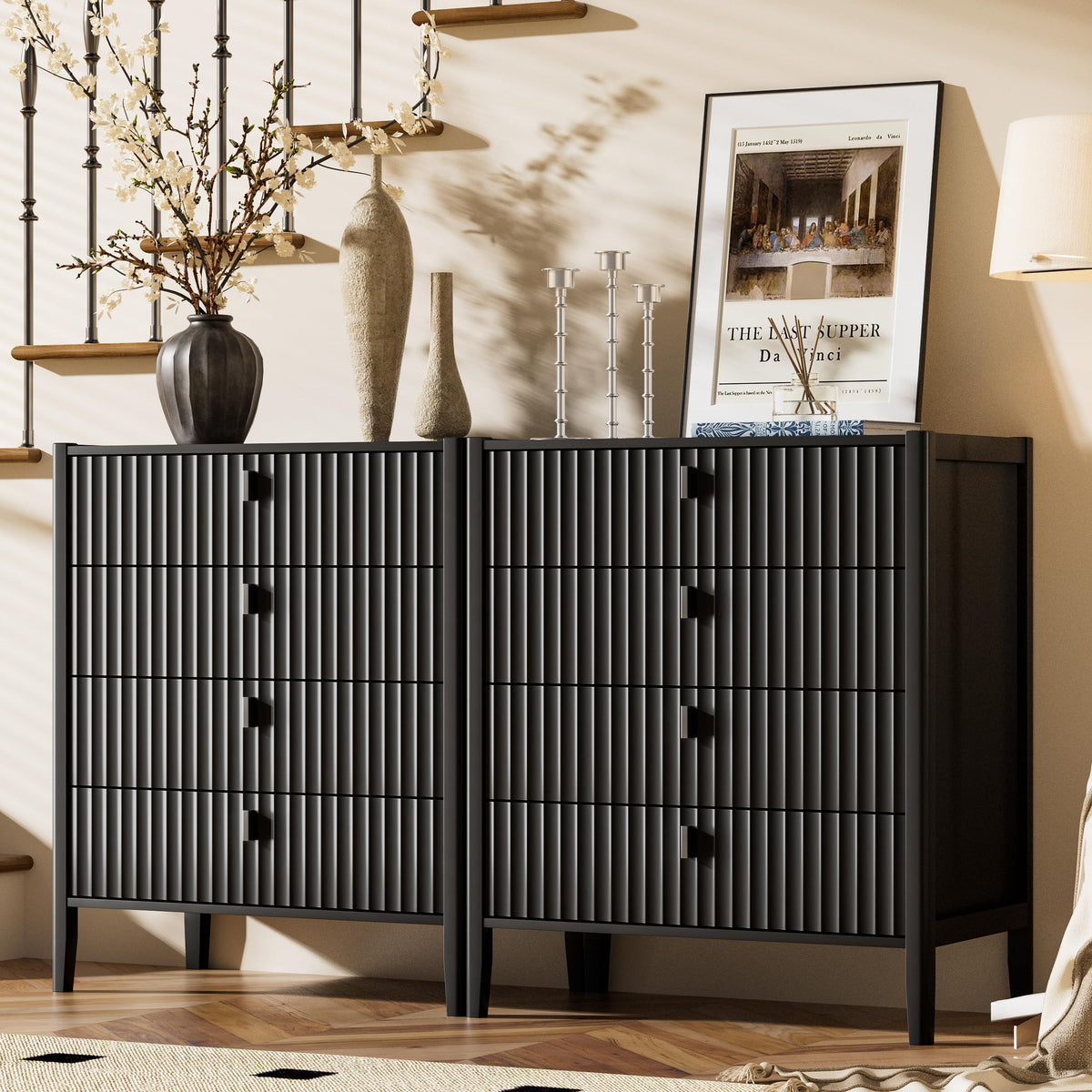 Black 4 Drawer Dresser L708134