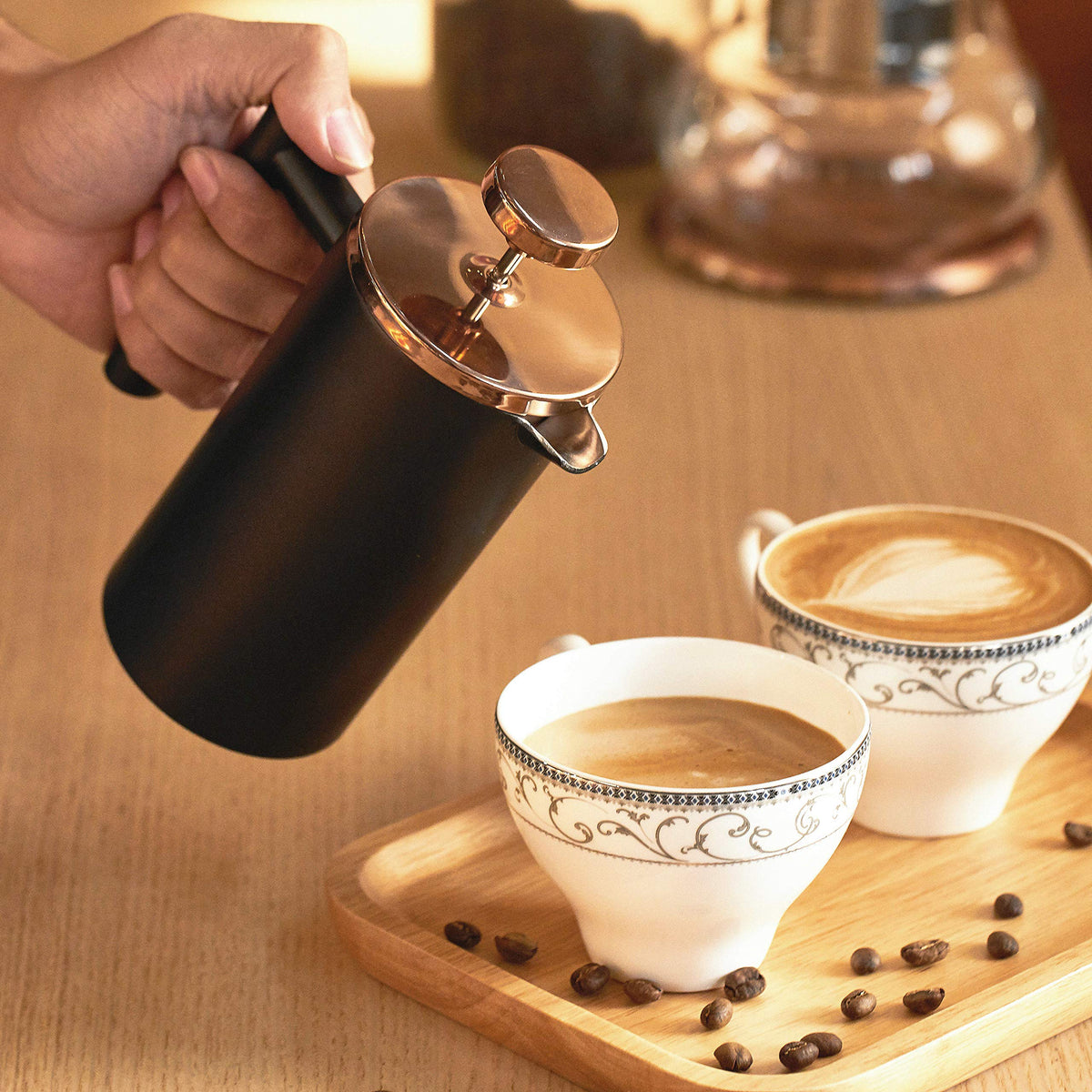 Black Stainless Steel 12oz French Press Coffee Maker G250665