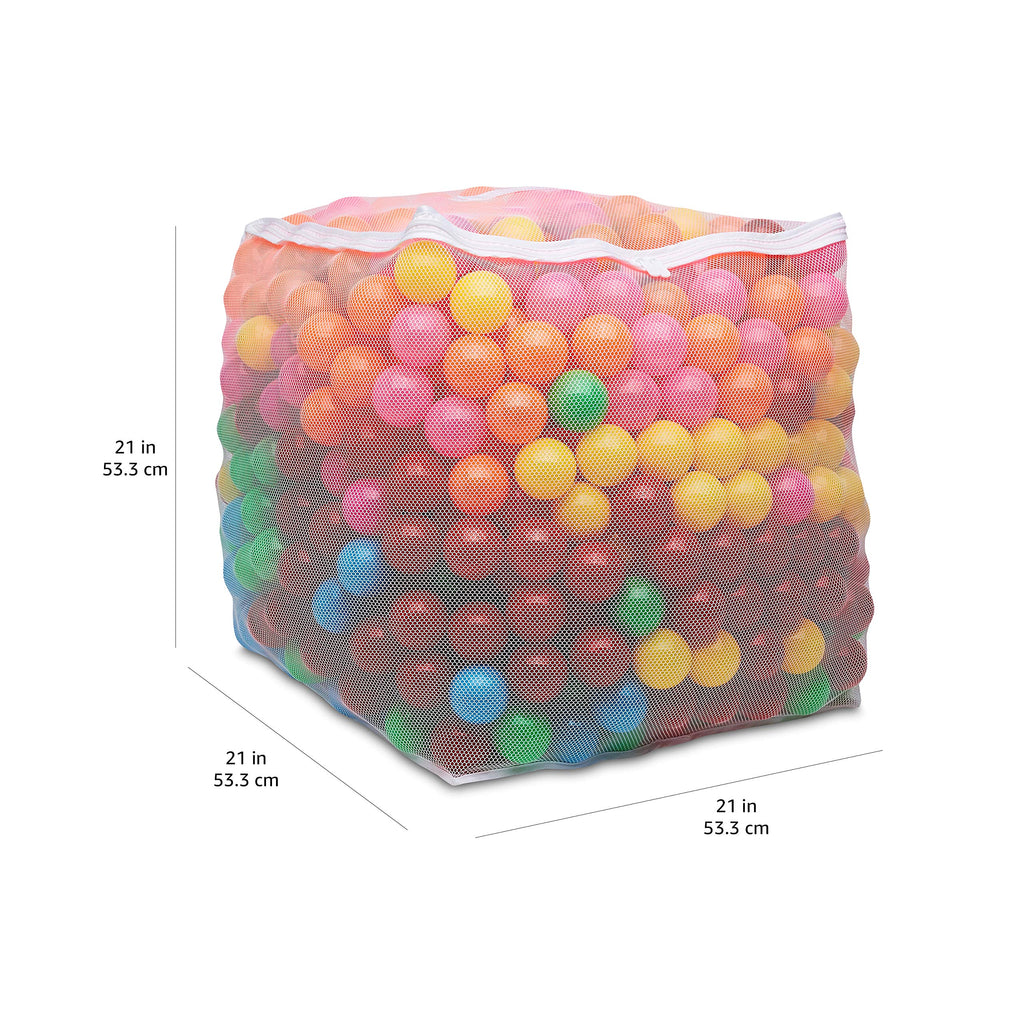 BPA Free Crush-Proof Plastic Ball Pit Balls with Storage Bag, 6 Bright Colors, Pack of 1000 D6477